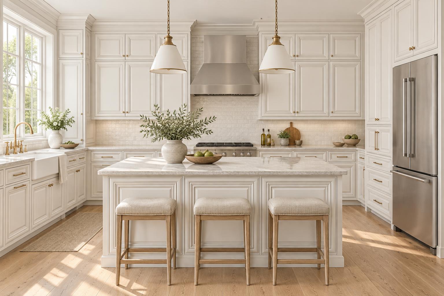 Design inspiration kitchen with Arlington Oatmeal cabinets
