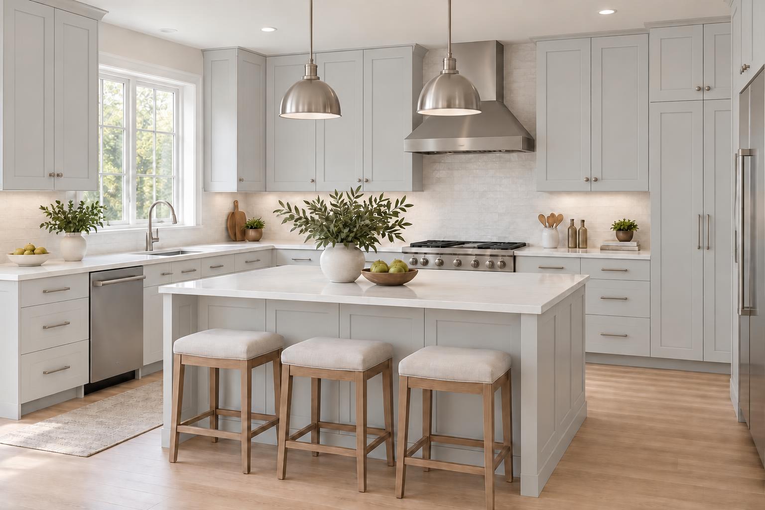 Design inspiration kitchen with Liberty Shaker Ashen cabinets