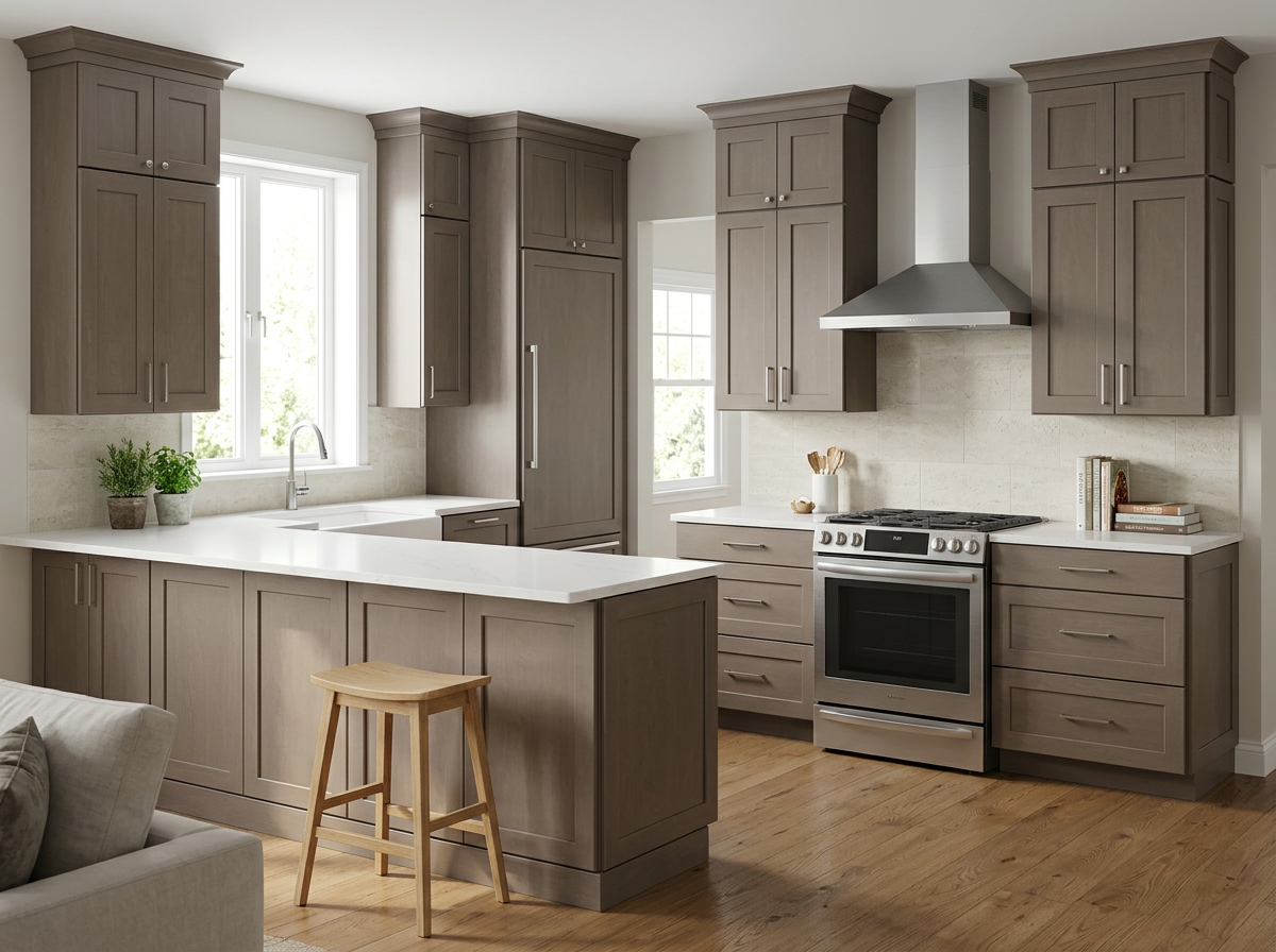 Design inspiration kitchen with Liberty Shaker Cemento cabinets