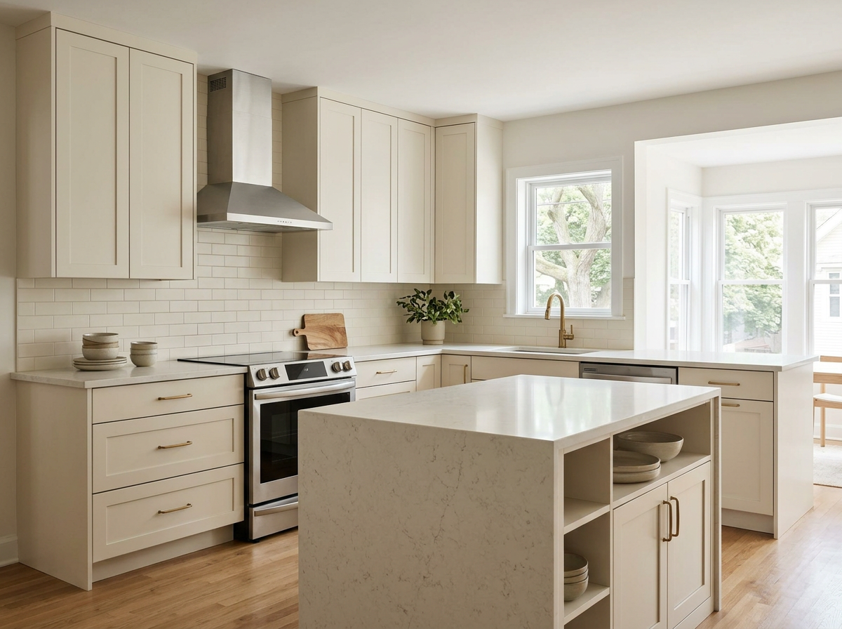 Design inspiration kitchen with Liberty Shaker Oatmeal cabinets