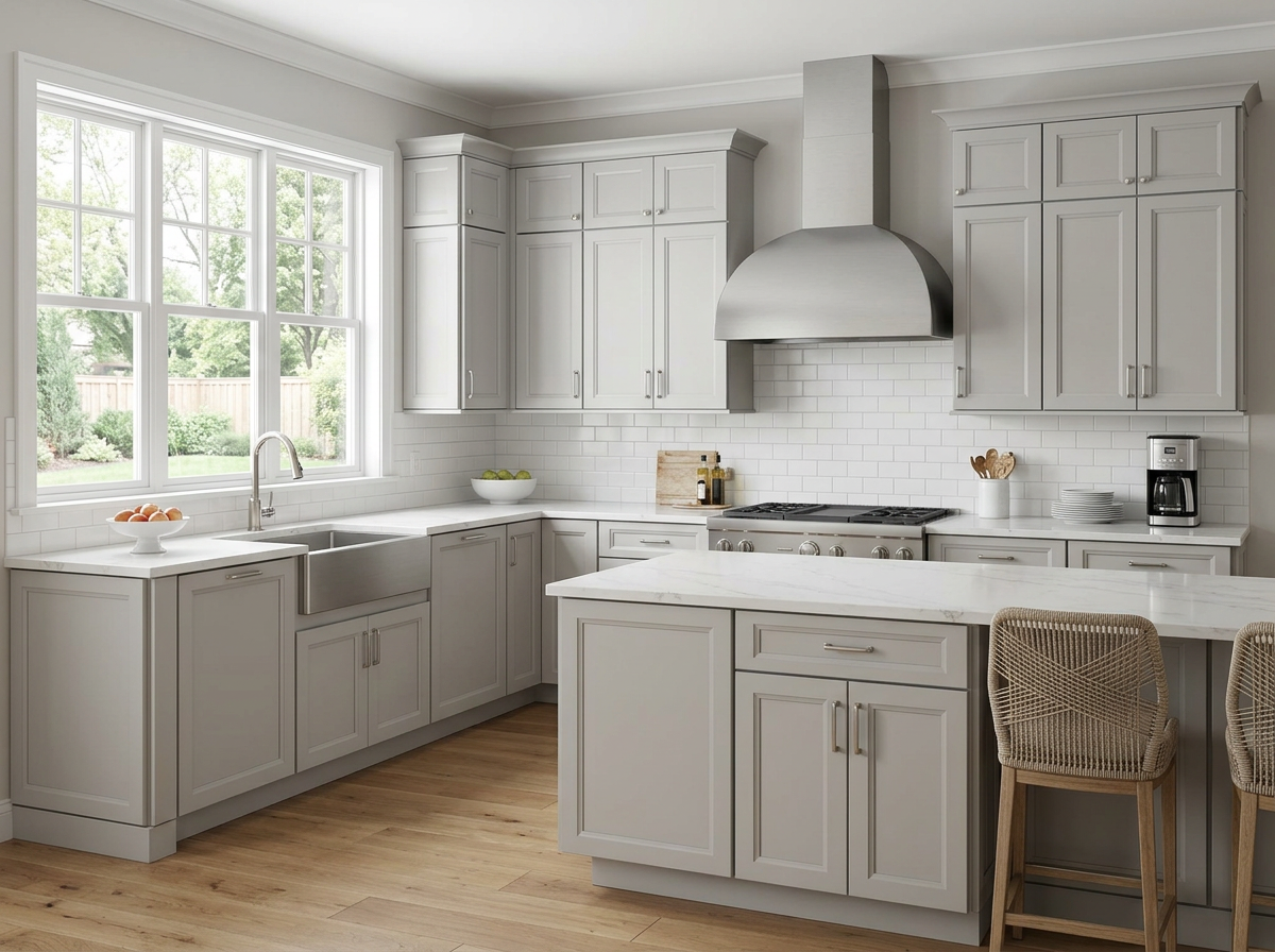 Design inspiration kitchen with Windsor Ashen cabinets